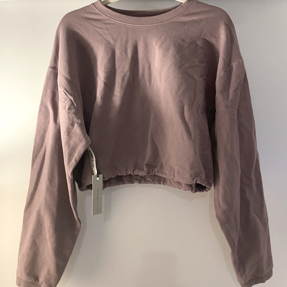 Aritzia The Group By Babaton Region Sweatshirt Cinchable Crew Neck Crop - Picture 1 of 5